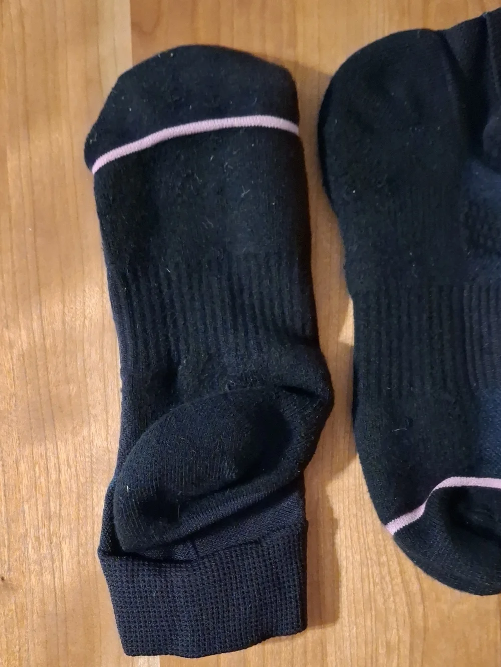 Women's Black Athletic Ankle Socks with Pink Accent